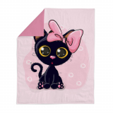 Panel Xlčerná kočička s růžovou mašlí