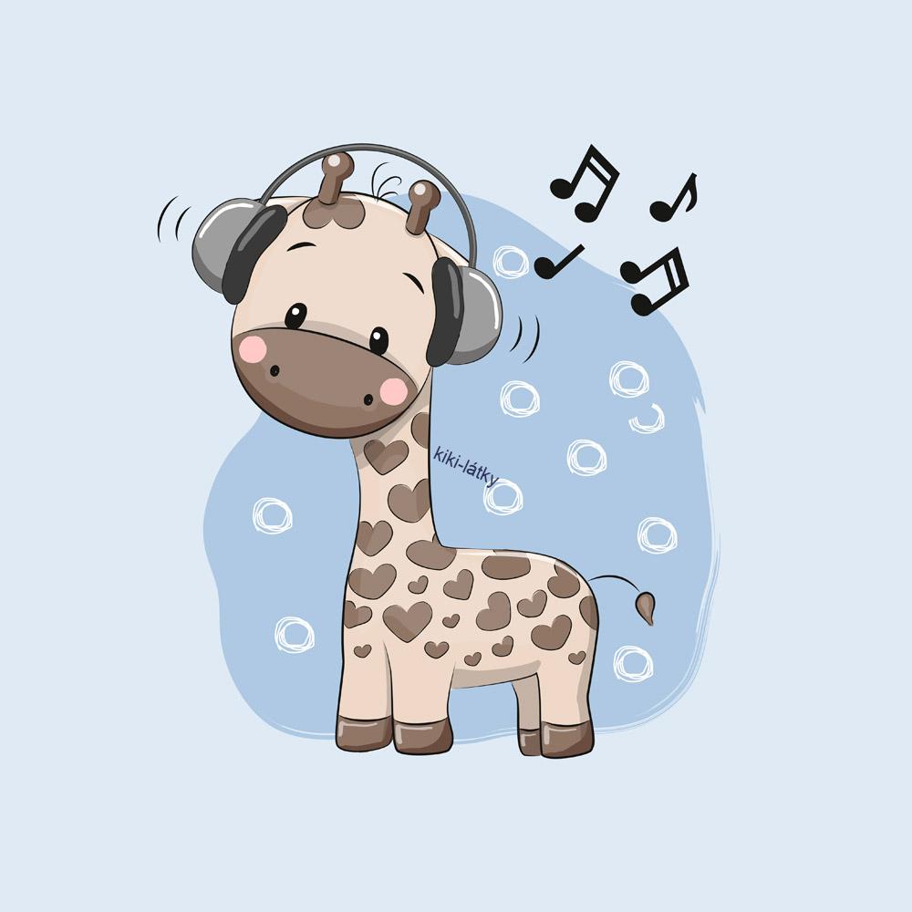Panel  žirafa se sluchátkami