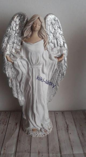 Andělka Glorie bílá s brokátovými křídly