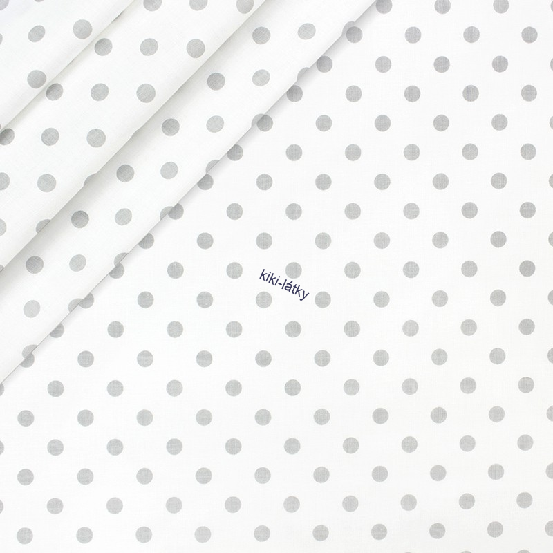 Puntíky šedé na bílé 2,5cm