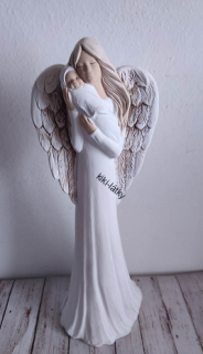Andělka s miminkem bílá